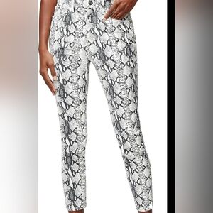 Frame Denim Black Snake Print All High Rise Jeans